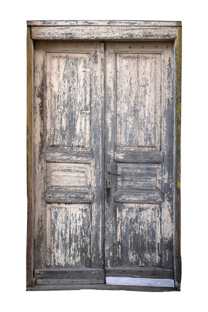 istock vintage door with frame and weathered wood texture isolated on white 1426980727