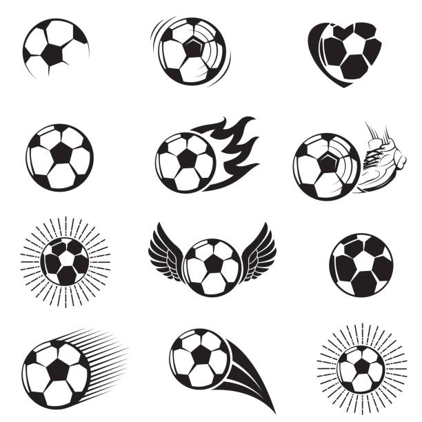 ilustraciones, imágenes clip art, dibujos animados e iconos de stock de juego de balones de fútbol - heart shape wing red vector