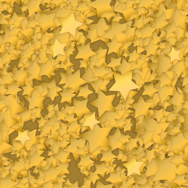 istock A repeating pattern of golden stars. Convex volumetric background 1426997803