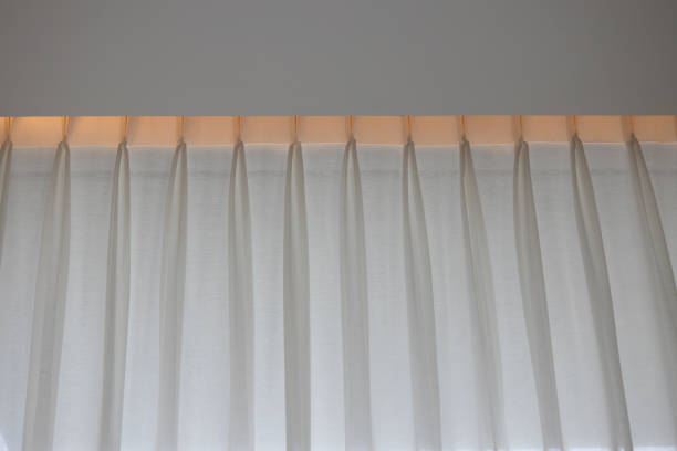 front view of transperent sheer curtain