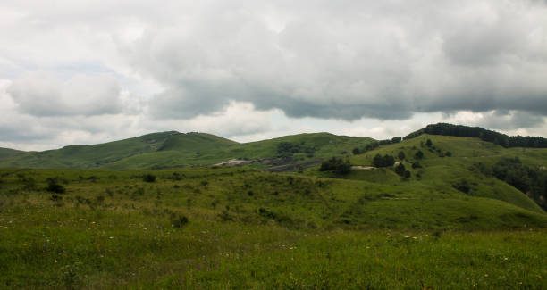 istock panoramic view of the hills and green valley 1427029646
