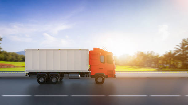 istock logistic van trailer truck or lorry on highway 1427039226