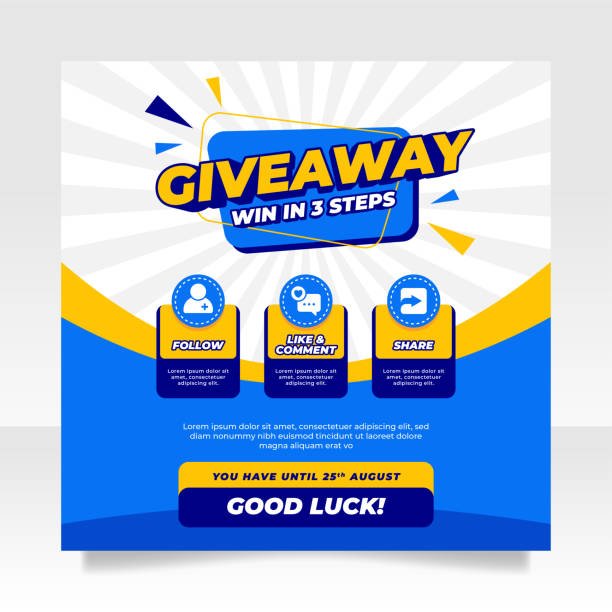 ilustrações de stock, clip art, desenhos animados e ícones de giveaway contest social media post banner template - ladder of success