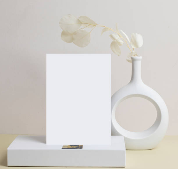 istock greeting card front view and dry flower in vase ceramic on table 1427048183