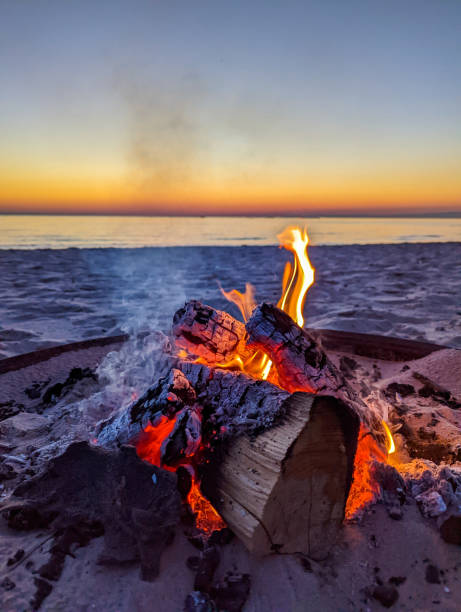 istock Sunset Bonfire on Lake Michigan 1427056055