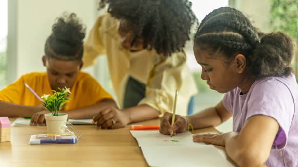 istock Young happy kids enjoy study with friends 1427056203