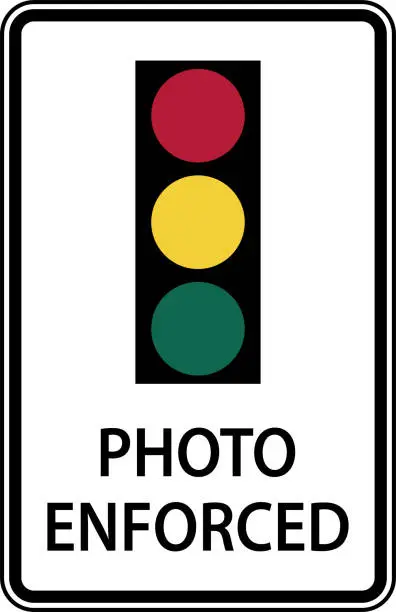Vector illustration of Traffic Signal Photo Enforced Sign