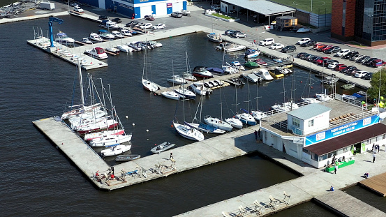 Greetsiel, Germany, September 4, 2022 - Fishing trawler in the port of Greetsiel