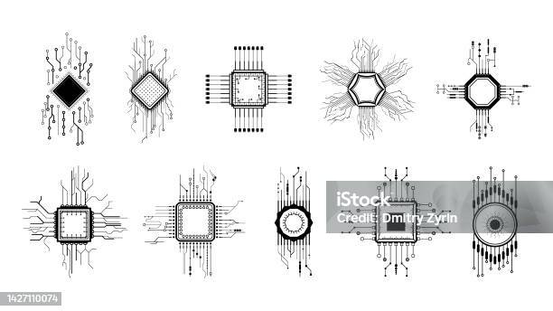 Lay Out Line Computer Science Set Abstract Collection Black Simple Line Cpu Computer Technology ...