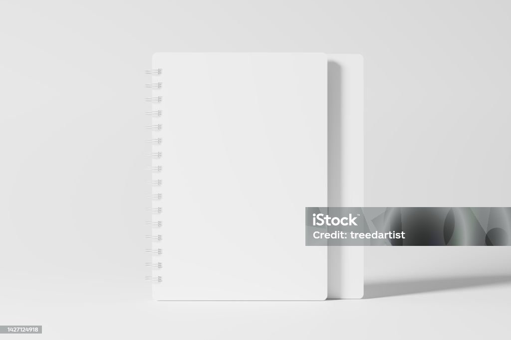 Notebook Rounded A4 A5 Rounded Corner Spiral Notebook 3d Rendering White Blank Mockup ...