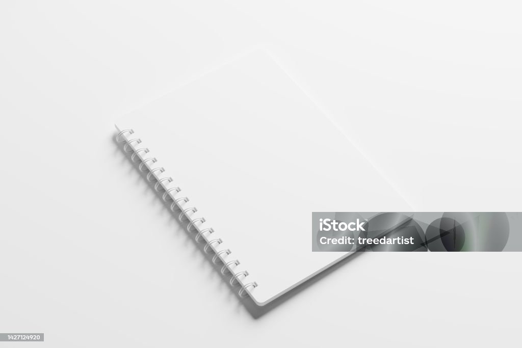 Notebook Rounded A4 A5 Rounded Corner Spiral Notebook 3d Rendering White Blank Mockup ...