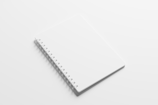 Notebook Rounded A4 A5 Rounded Corner Spiral Notebook 3d Rendering White Blank Mockup ...