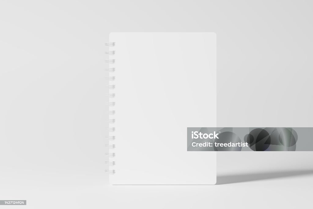 Notebook Rounded A4 A5 Rounded Corner Spiral Notebook 3d Rendering White Blank Mockup ...