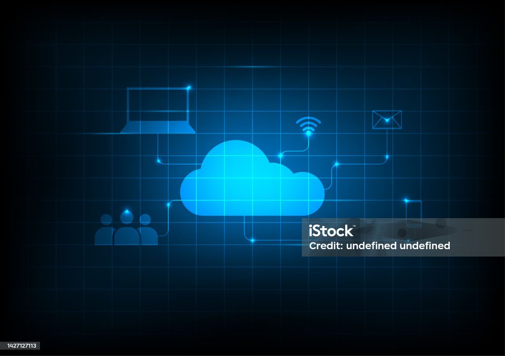 Computing Simple Background Cloud Computing Technology Background Stock Illustration - Download ...