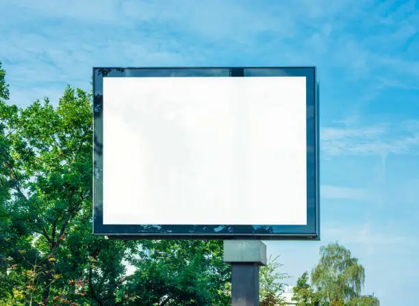 empty billboard template for logo or text on outdoor poster screen , modern flat style, outdoor banner advertising