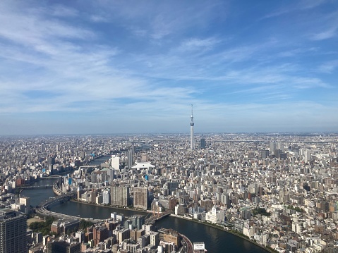 Sumida river and Tokyo Skytree.