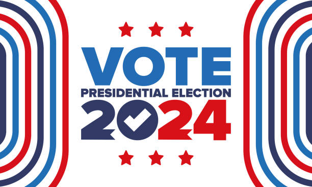 Presidential Election 2024 in United States. Vote day, November 5. US Election. Patriotic american element. Poster, card, banner and background. Vector illustration vector art illustration