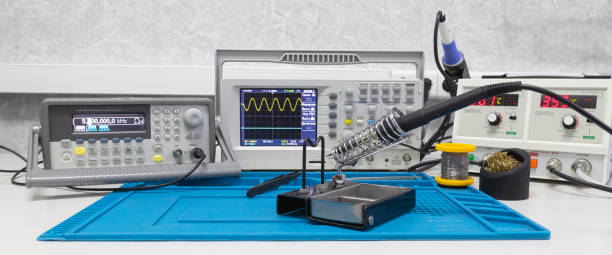 istock Power supplies and electronic measuring devices in the laboratory 1427136630