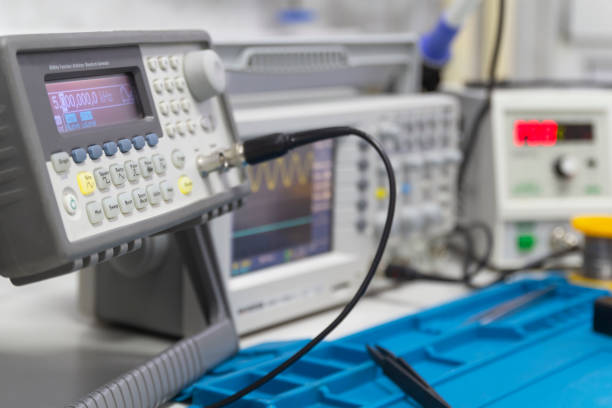 istock Power supplies and electronic measuring devices in the laboratory 1427136715
