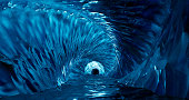 3d rendering. Ice cave entrance. frozen tunnel with icy walls of blue ice.