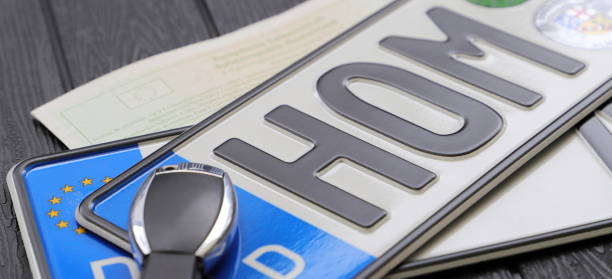 istock License plate with a car key 1427139927