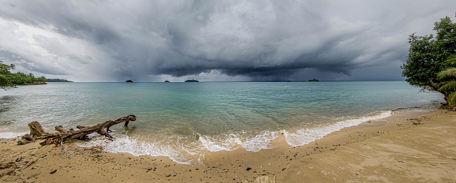 Thunderstorm over the Gulf of Thailand's blue waters at Koh Chang Island