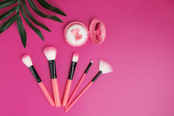 istock makeup brushes, Blush, eyeshadow and contour, eyebrow comb, foundation, concealer 1427144191