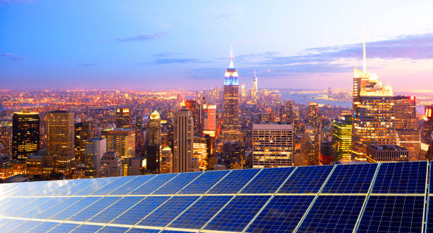 Solar power station. stock photo