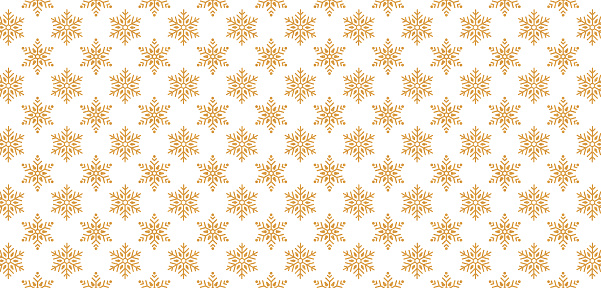 gold snowflake seamless pattern background