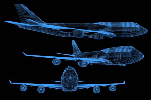 aircraft structure for scanning technology aircraft structure for scanning technology baka stock illustrations