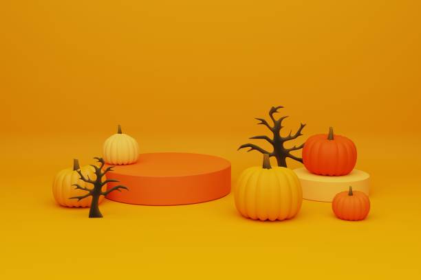 istock 3d rendering Halloween illustration with pumpkins 1427210723