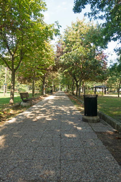 istock Park bench in the autumn season 1427220637