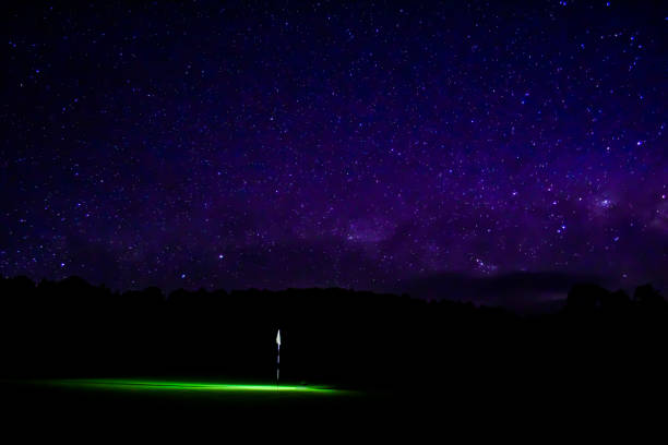 Night golf Night golf under the Milky Way night golf stock pictures, royalty-free photos & images