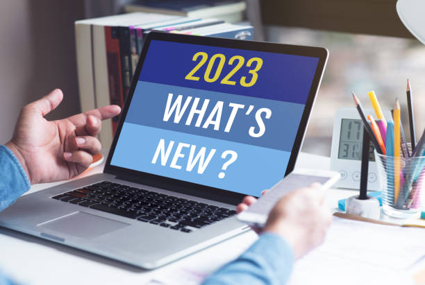 2023 what's new ? with business trend.creativity to success stock photo
