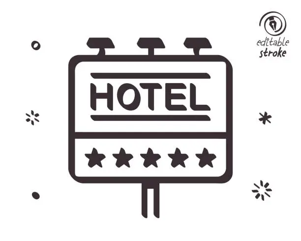 Vector illustration of Playful Line Illustration for Hotel Occupancy