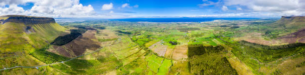 Aerial view of the mountain Benbulbin in County Sligo, Ireland Aerial view of the mountain Benbulbin in County Sligo, Ireland ben bulben stock pictures, royalty-free photos & images