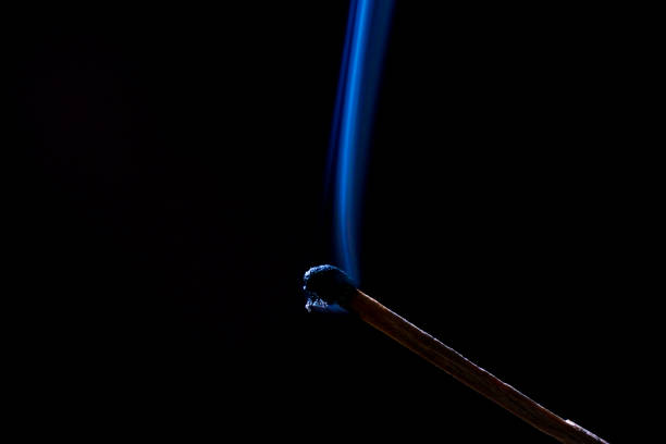 istock Smoke from burning matchsticks on a black background 1427233277