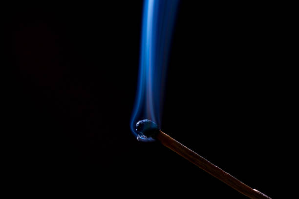 istock Smoke from burning matchsticks on a black background 1427233341