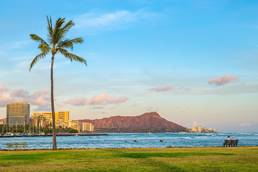 diamond head mountain, a volcanic tuff cone on the Hawaiian island of oahu and was declared a National Natural Landmark in 1968.