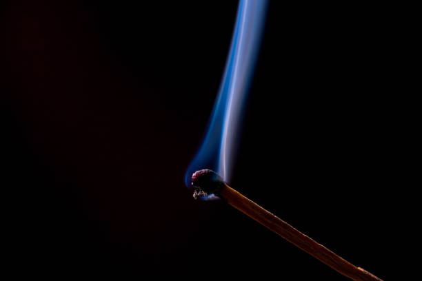 istock Smoke from burning matchsticks on a black background 1427233504