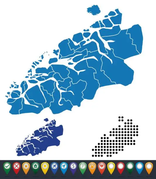 Vector illustration of Set maps of Møre og Romsdal region