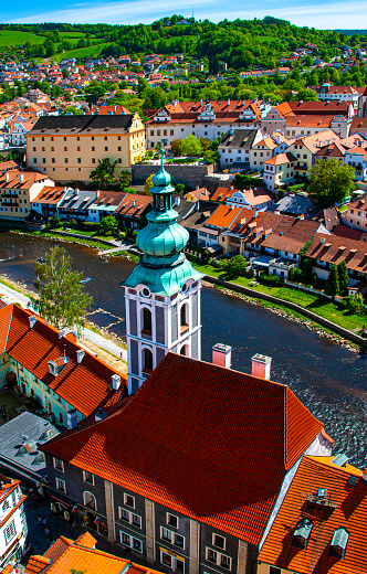 Chesky Krumlov,  a beautiful Czech town in South Bohemia. It is most famous for its historic Old Town