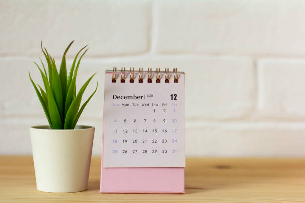 istock Hello, December.The calendar for December 2022 is on the table. 1427241411
