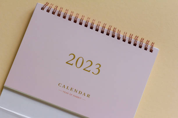 istock Desktop calendar for the new year 2023 on the table. 1427241505