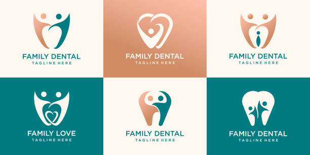 ilustraciones, imágenes clip art, dibujos animados e iconos de stock de diseño de plantillas dentales, lujo - dental issues