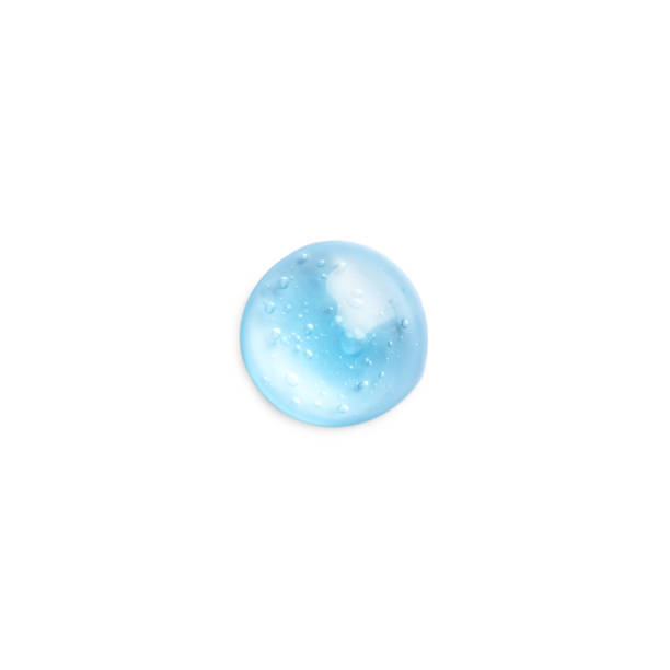 istock Drop of light blue ointment on white background, top view 1427246293