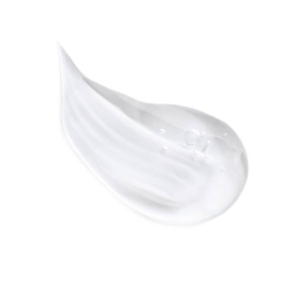 istock Smear of transparent ointment on white background, top view 1427246296