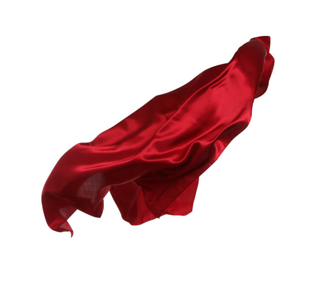 istock Beautiful delicate red silk isolated on white 1427247050