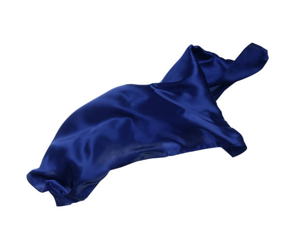 istock Beautiful dark blue silk isolated on white 1427247058