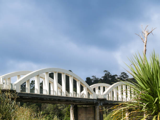 istock White arching structure of Tuakau Bridge 1427248029